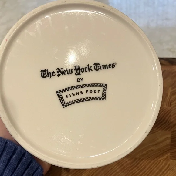 NYT Crossword Puzzle Coffee canister ceramic covered jar Fishs Eddy - Picture 9 of 10